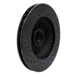 Ford E-150 Econoline Brake Rotor (1) - Front Right - R1 Concepts - Drilled & Slotted - Black - `94-`01